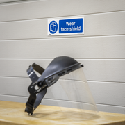 Worksafe Face Shield Safety Sign Pack of 10 - Self-Adhesive Vinyl