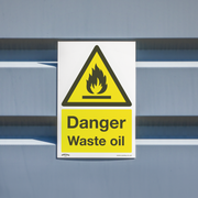 Worksafe Danger Waste Oil Safety Sign 200x300mm Pack of 10