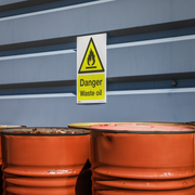 Worksafe Danger Waste Oil Safety Sign 200x300mm Pack of 10