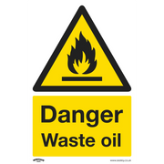 Worksafe Danger Waste Oil Safety Sign 200x300mm Pack of 10