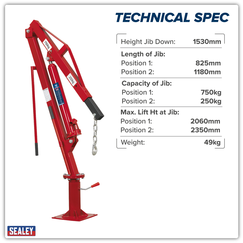 Sealey Static Mounted Crane 750kg SSC750