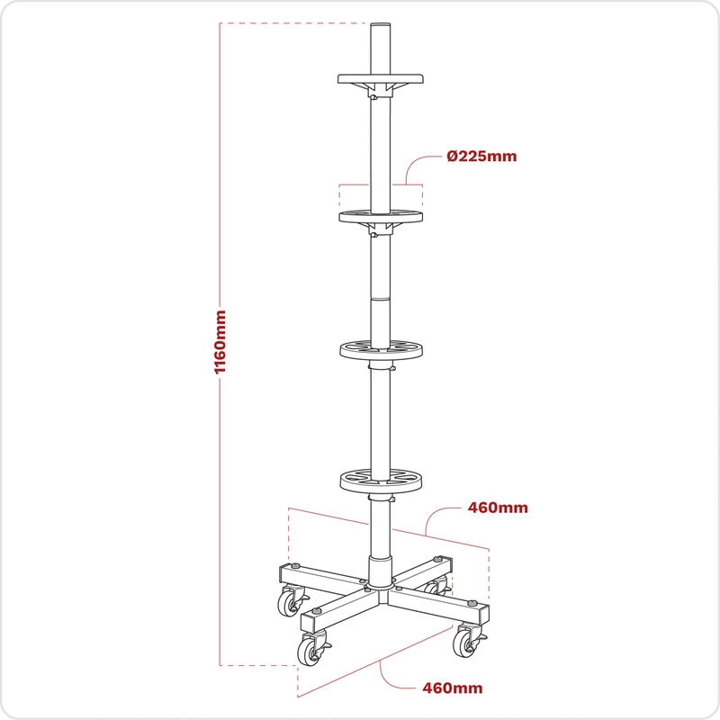 Sealey Wheel Storage Trolley STR004COMBO 100kg Capacity