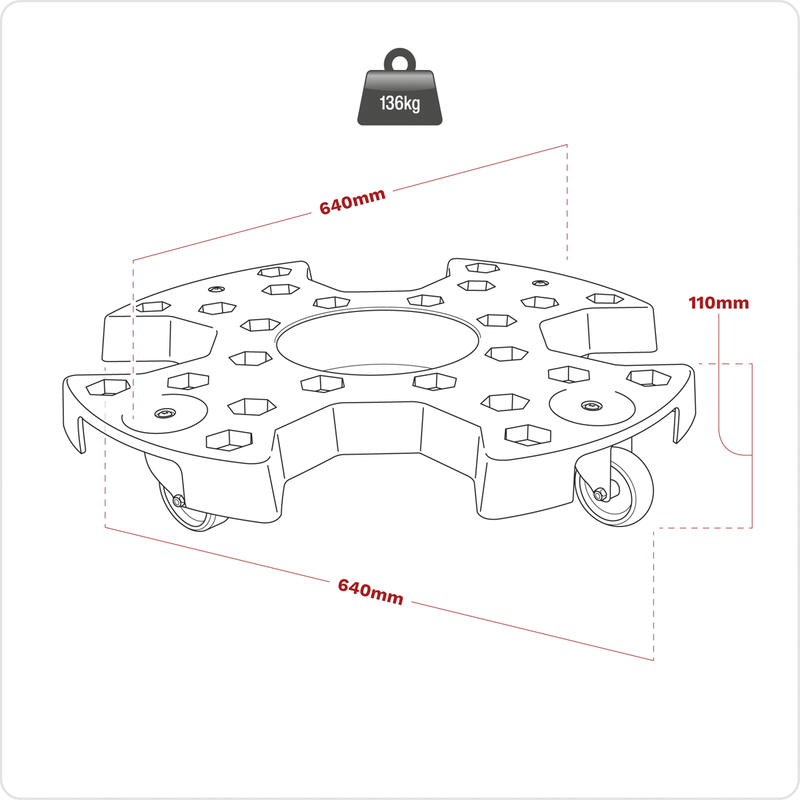 Sealey Tyre Storage Dolly STR006 136kg Capacity