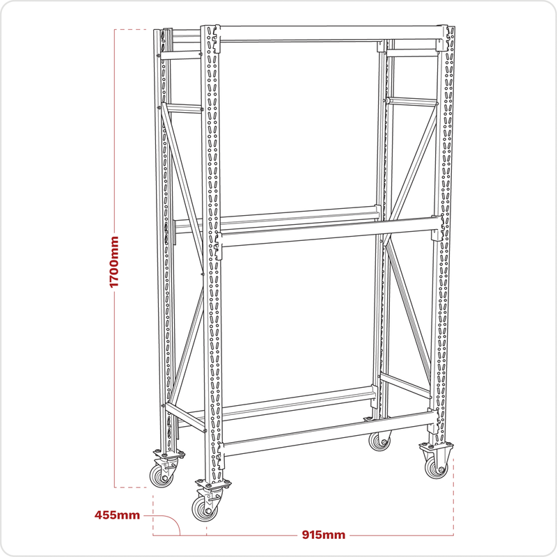 Sealey 2-Level Mobile Tyre Rack 400kg Capacity STR007