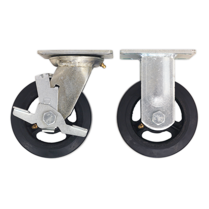 Sealey Castor Wheel Kit STVWK Ø125mm for SSB06 SSB07 STV01