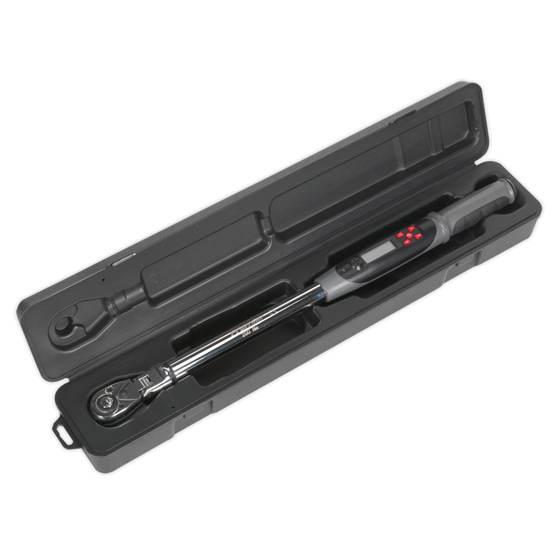 Sealey Premier Torque Wrench STW309 1/2" Drive 20-200Nm Digital Flexi-Head