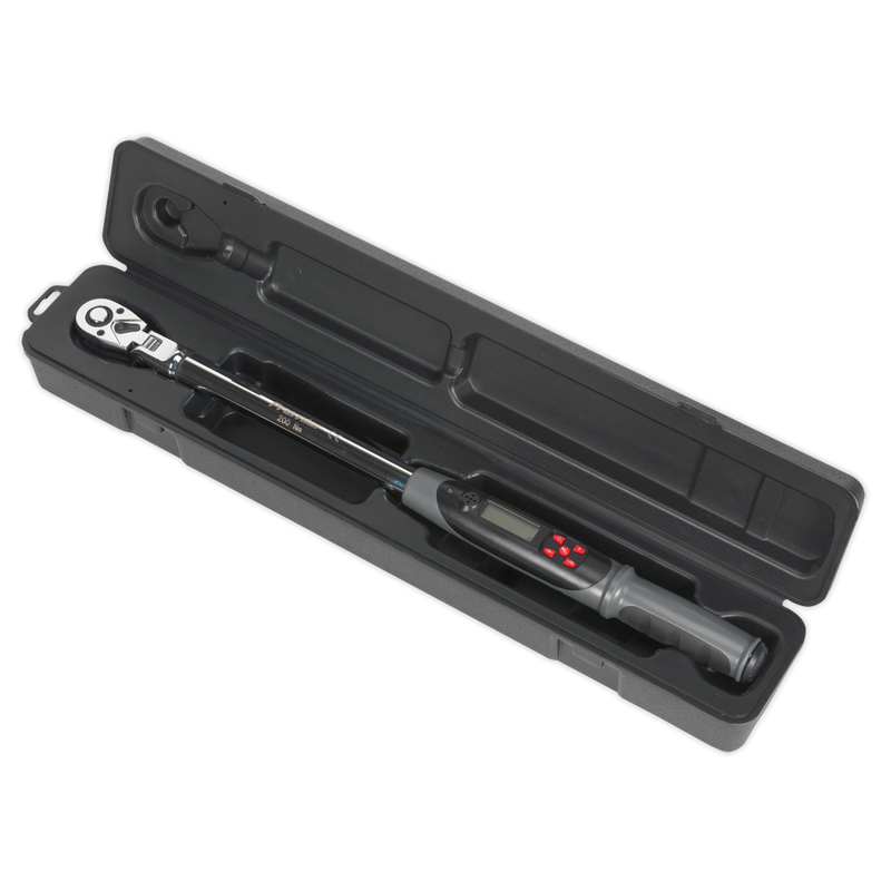 Sealey Premier Torque Wrench STW309 1/2" Drive 20-200Nm Digital Flexi-Head