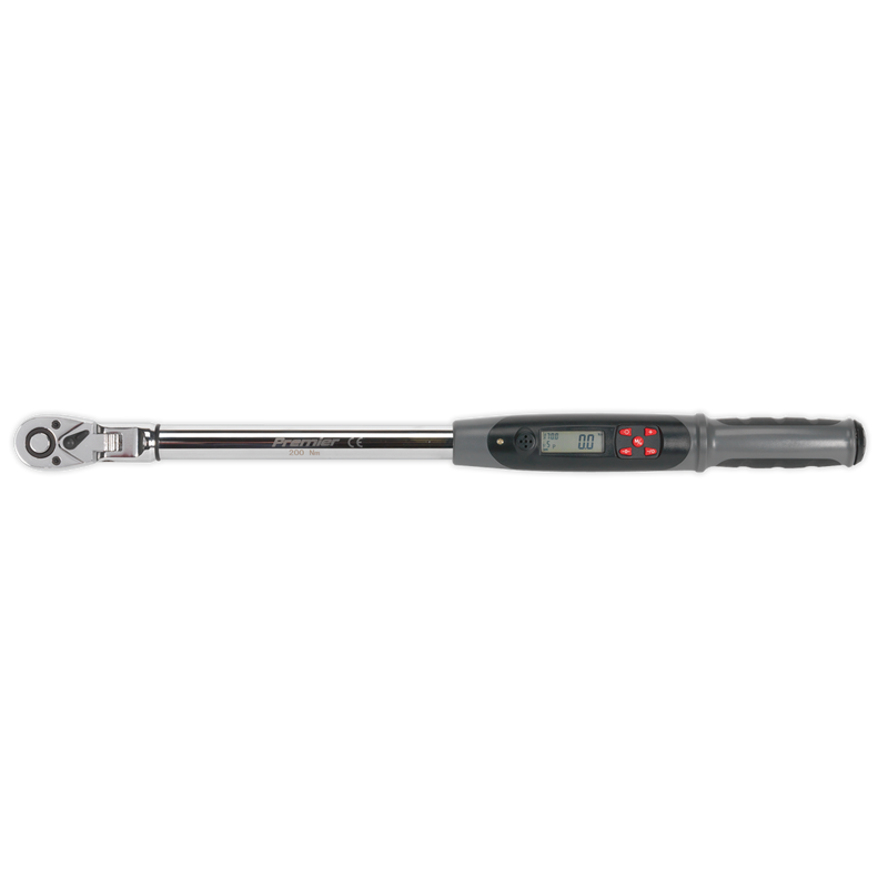 Sealey Premier Torque Wrench STW309 1/2" Drive 20-200Nm Digital Flexi-Head