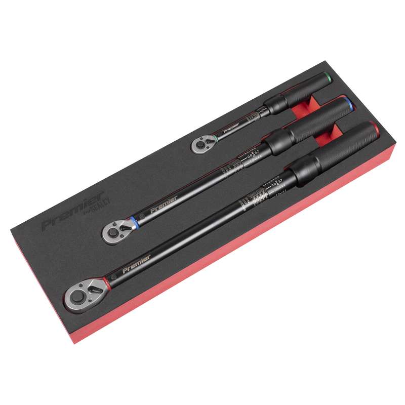Sealey Premier Black Torque Wrench Micrometer Set 3 Piece 5-220Nm
