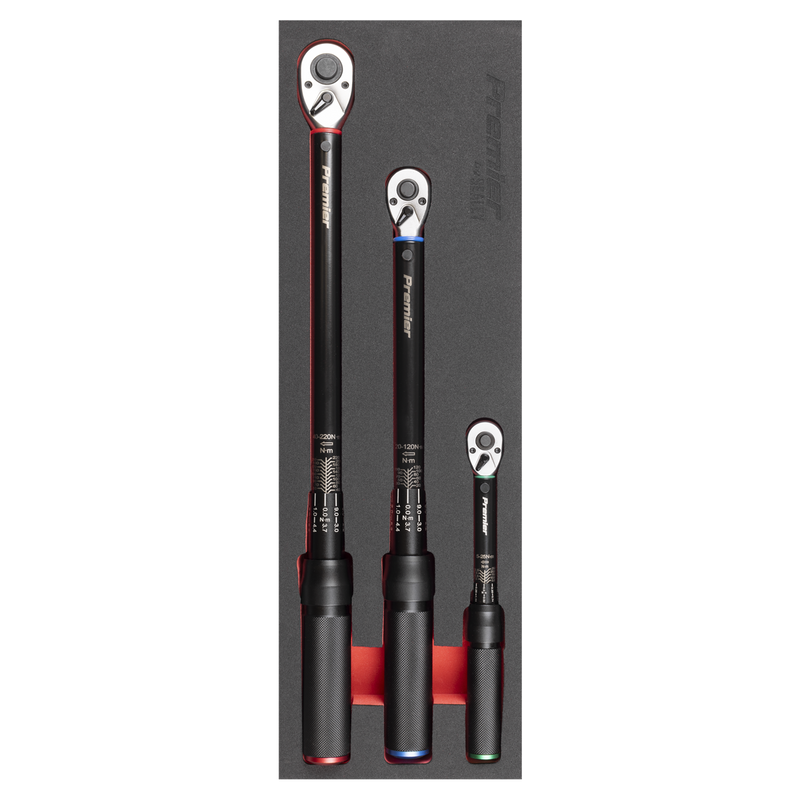 Sealey Premier Black Torque Wrench Micrometer Set 3 Piece 5-220Nm