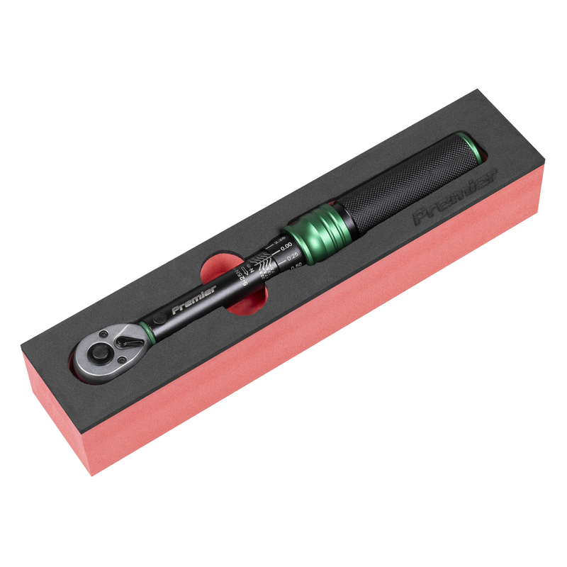 Sealey Premier Black Torque Wrench 1/4"Sq Drive 5-25Nm