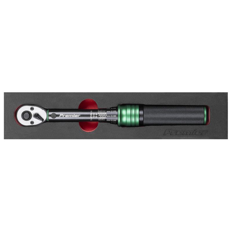 Sealey Premier Black Torque Wrench 1/4"Sq Drive 5-25Nm