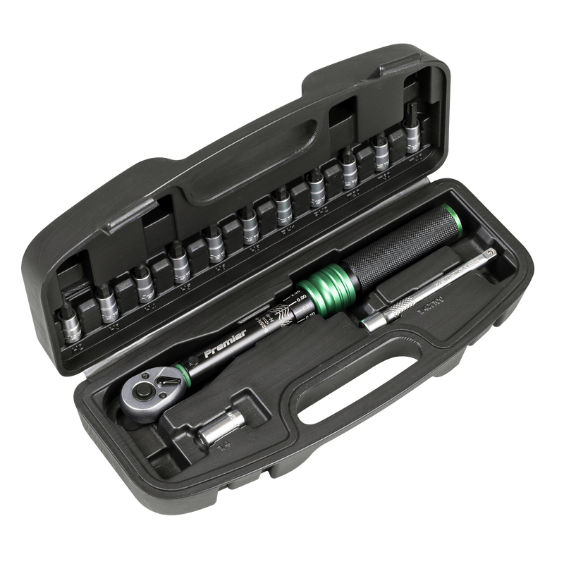 Sealey Premier Black Torque Wrench Set 1/4"Sq Drive 5-25Nm 14 Piece