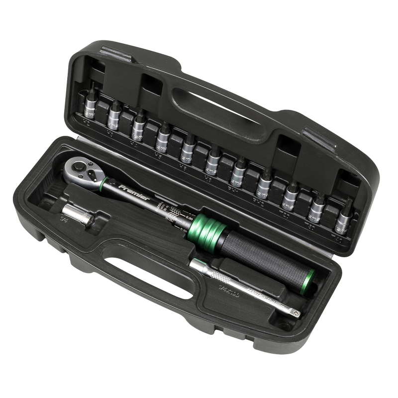 Sealey Premier Black Torque Wrench Set 1/4"Sq Drive 5-25Nm 14 Piece
