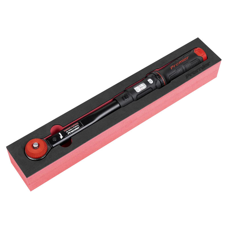 Sealey Micrometer Torque Wrench 20-100Nm with Push-Through Drive