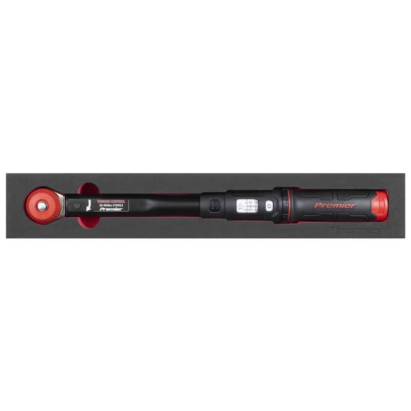 Sealey Micrometer Torque Wrench 20-100Nm with Push-Through Drive