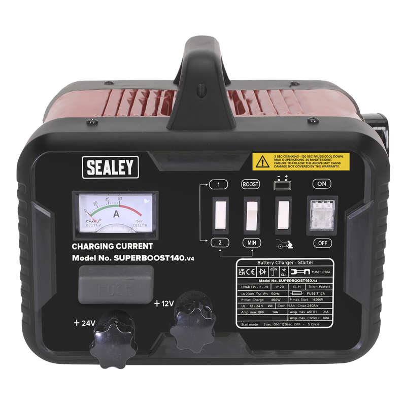 Sealey SUPERBOOST140 12/24V Battery Starter/Charger 21A