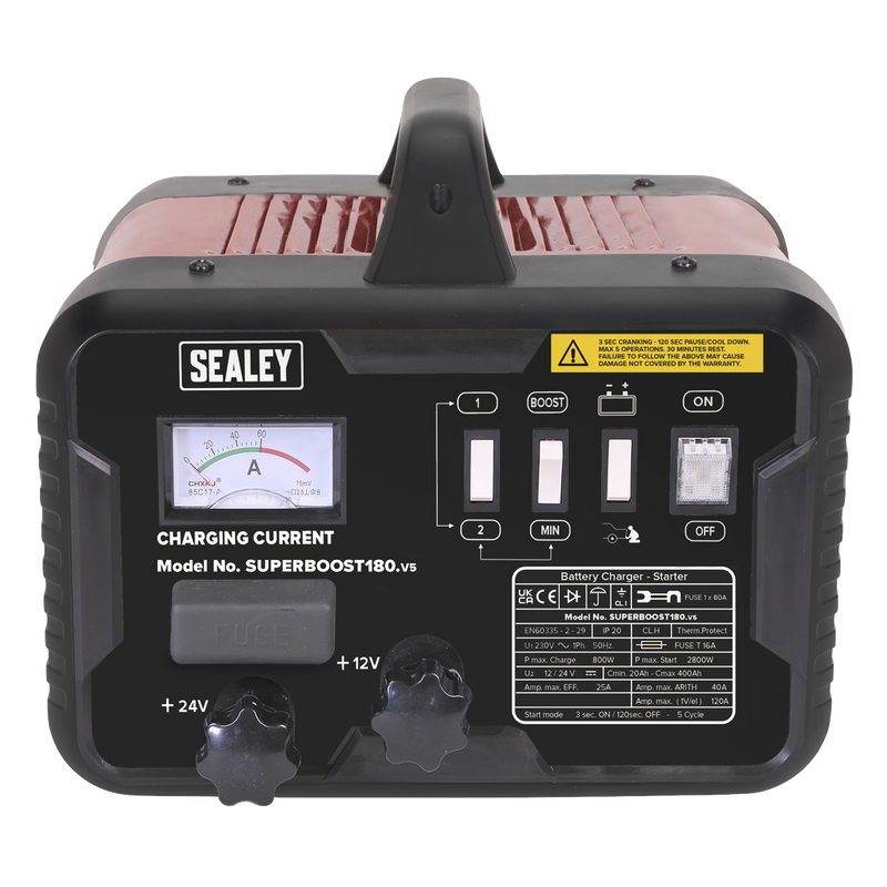 Sealey 12/24V Starter/Charger SUPERBOOST180 180A