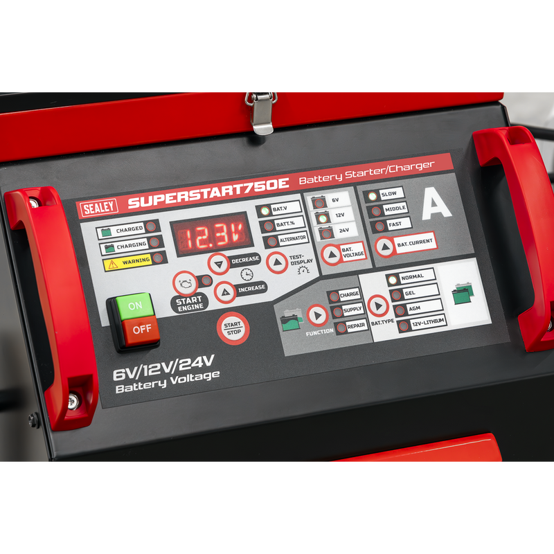 Sealey Battery Starter/Charger SUPERSTART750E 750A 6/12/24V