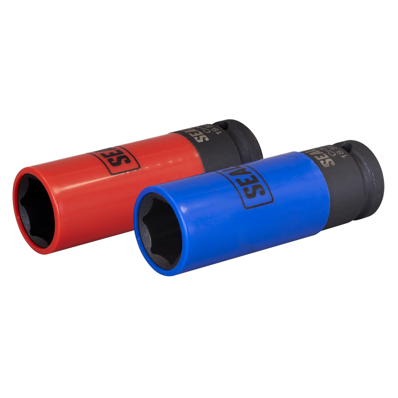 Sealey Alloy Wheel Impact Socket Set 1/2"Sq Drive 2 Piece