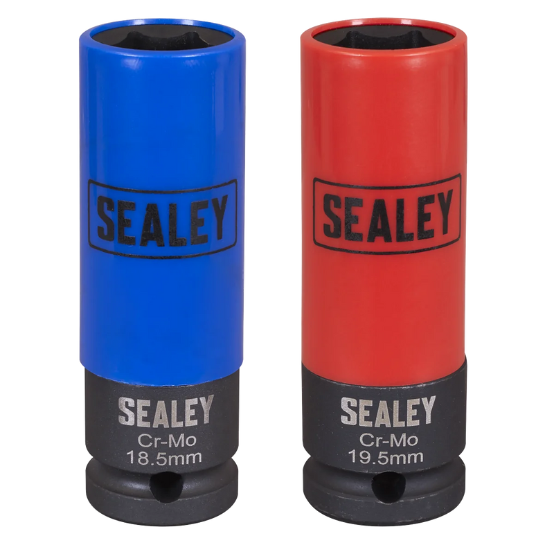 Sealey Alloy Wheel Impact Socket Set 1/2"Sq Drive 2 Piece