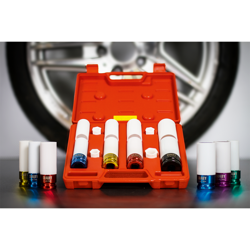 Sealey Alloy Wheel Impact Socket Set 1/2"Sq Drive 4 Piece