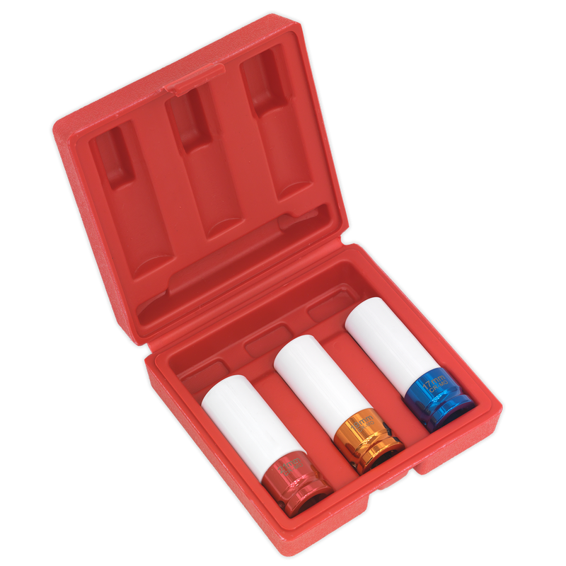 Sealey Alloy Wheel Impact Socket Set 1/2"Sq Drive 3 Piece