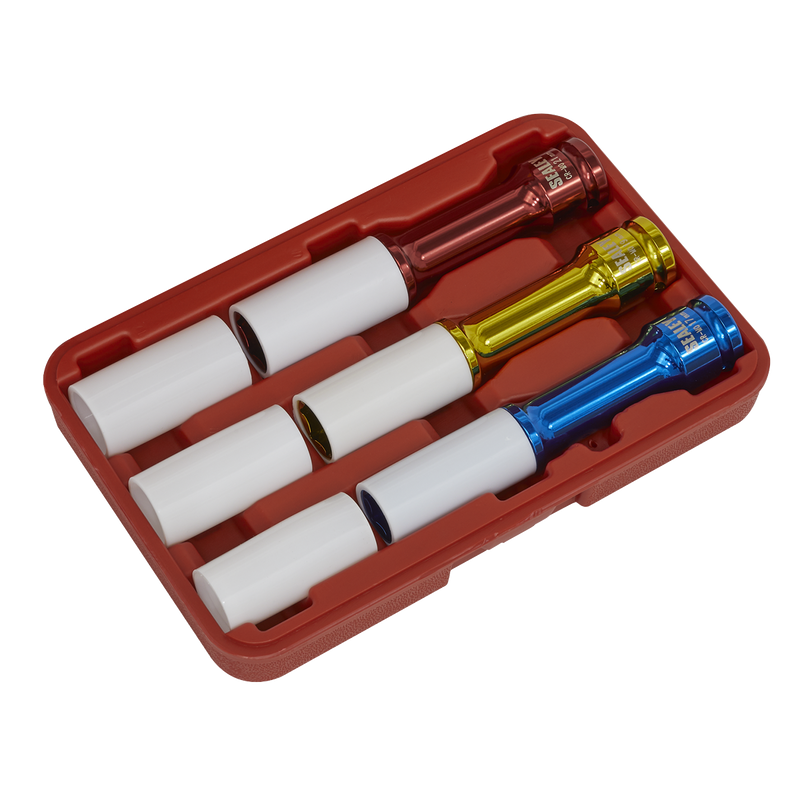 Sealey Alloy Wheel Impact Socket Set 1/2" Drive 3 Piece