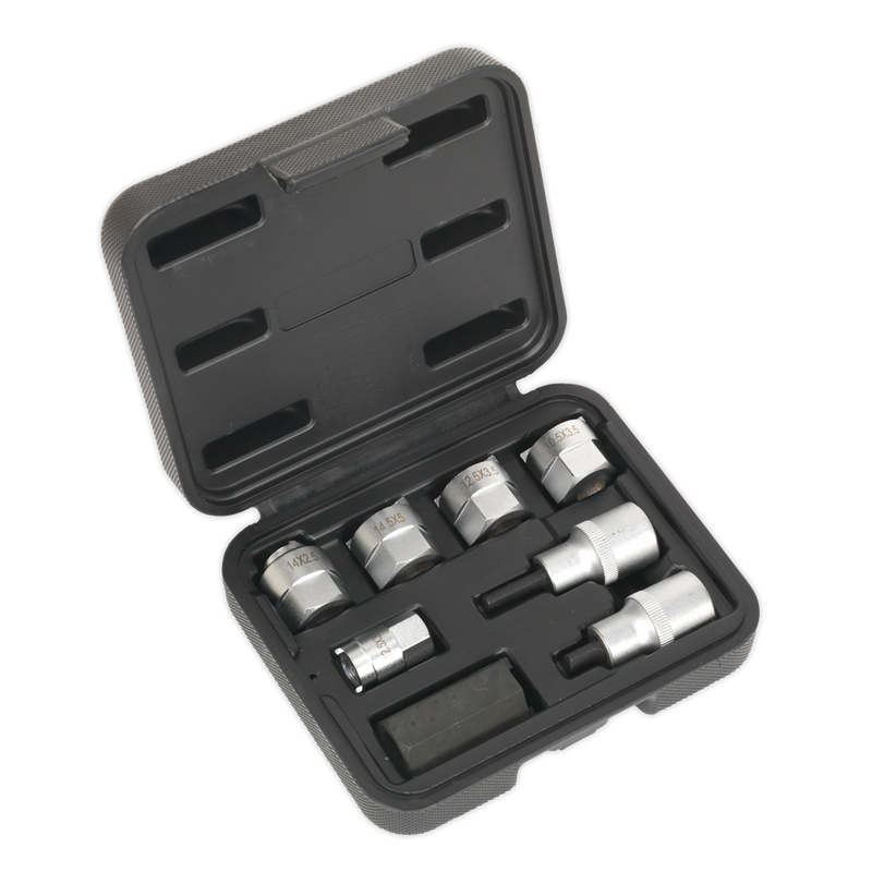 Sealey Strut Nut Set 8 Piece Castellated Sockets & Ovals