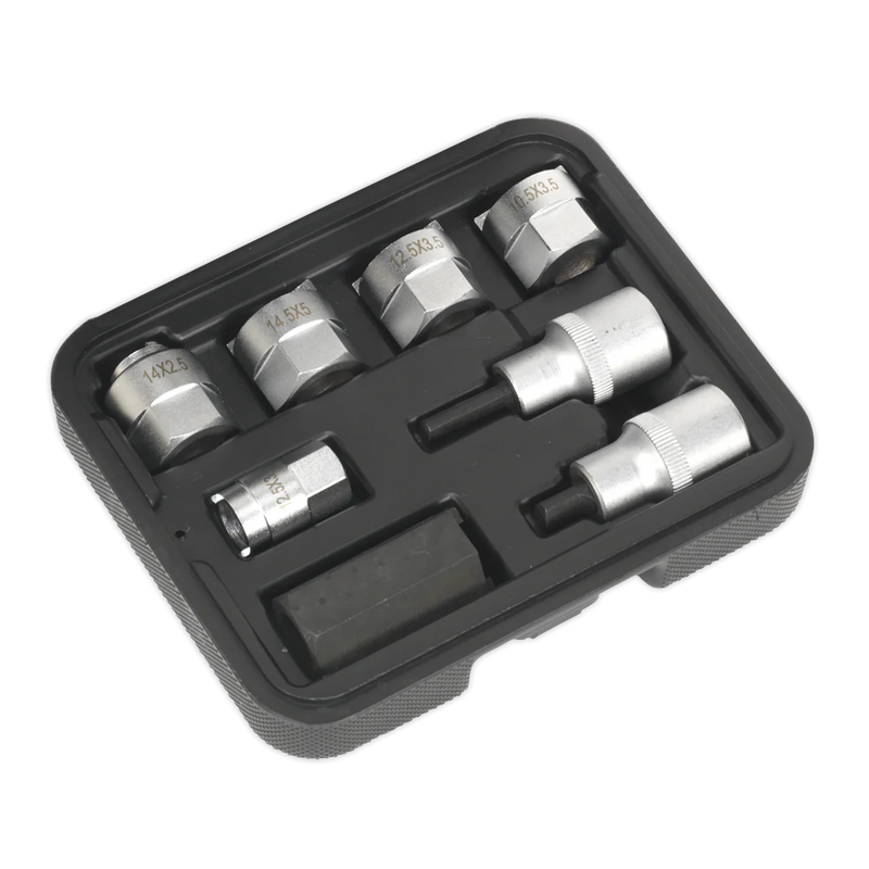 Sealey Strut Nut Set 8 Piece Castellated Sockets & Ovals