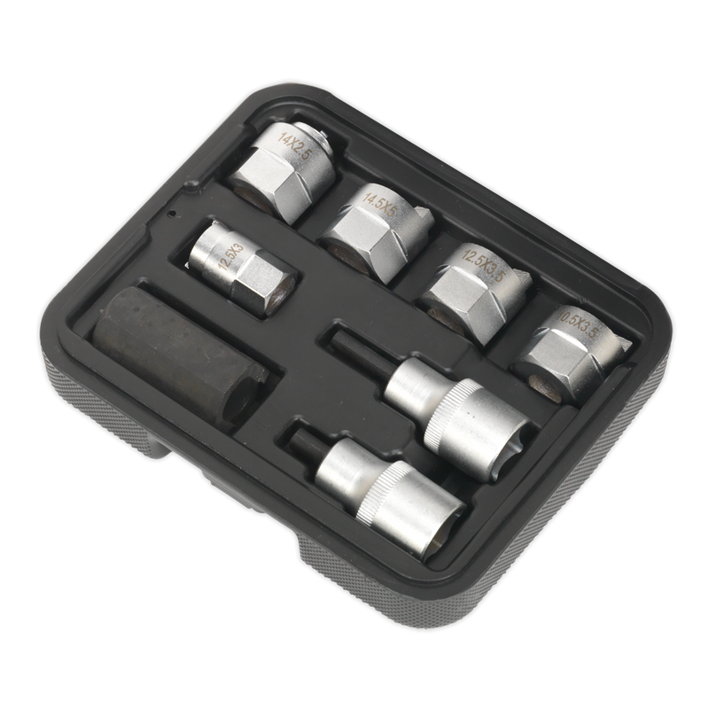 Sealey Strut Nut Set 8 Piece Castellated Sockets & Ovals