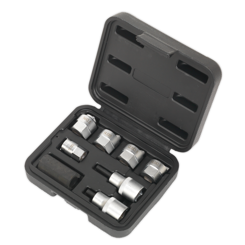 Sealey Strut Nut Set 8 Piece Castellated Sockets & Ovals