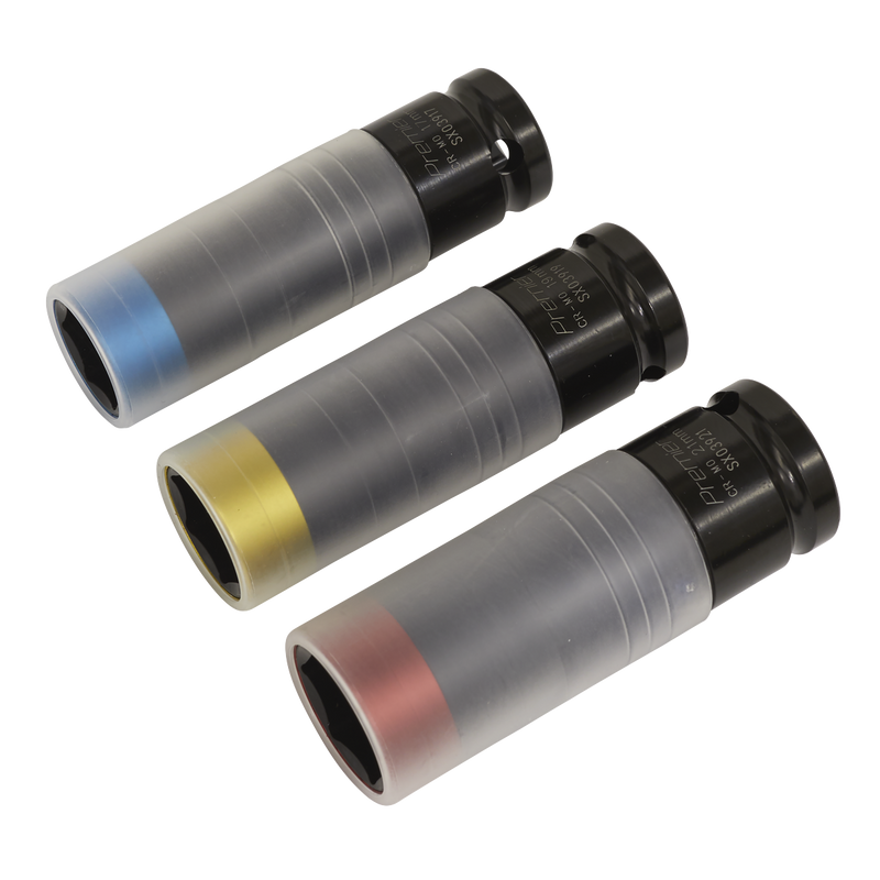 Sealey Premier Alloy Wheel Impact Socket Set 1/2" Drive 3 Piece
