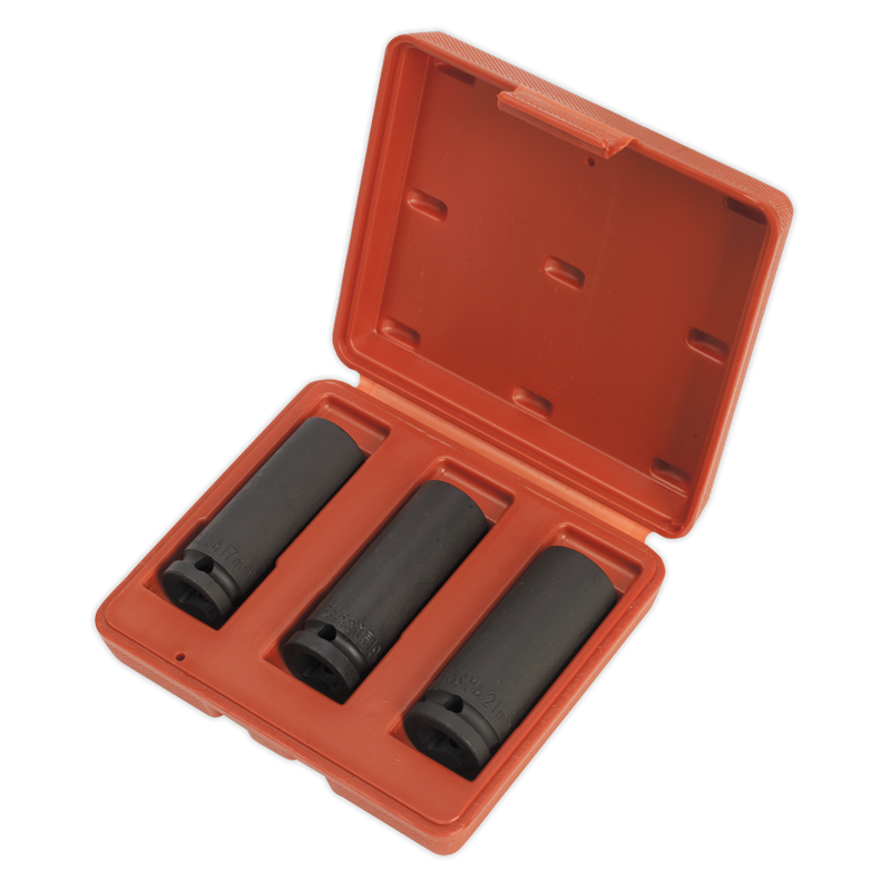 Sealey Deep Impact Socket Set 1/2"Sq Drive 3 Piece - 17, 19, 21mm
