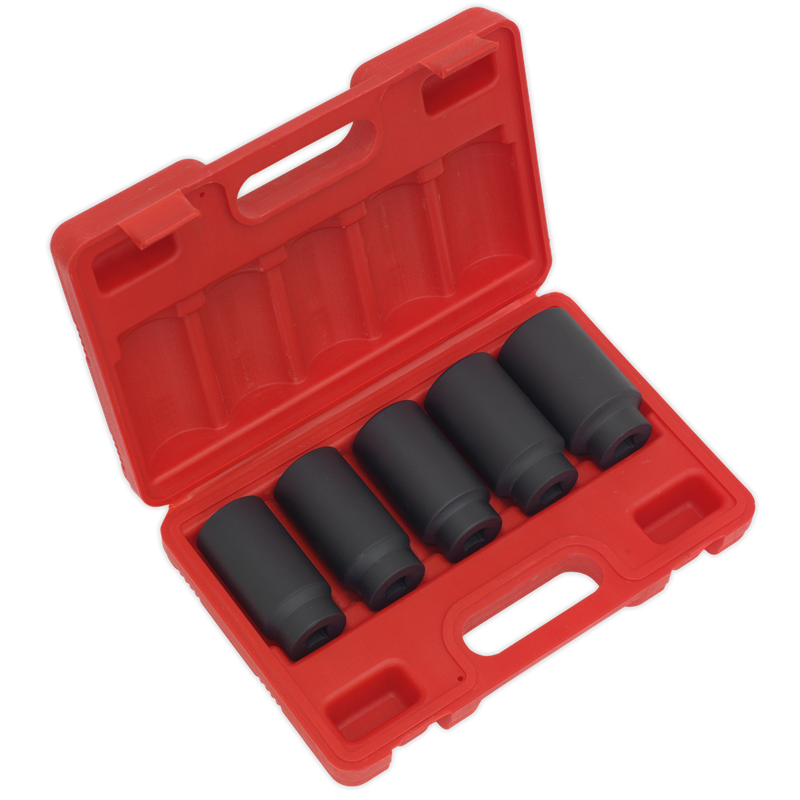Sealey Impact Hub Nut Socket Set 1/2"Sq Drive 5 Piece