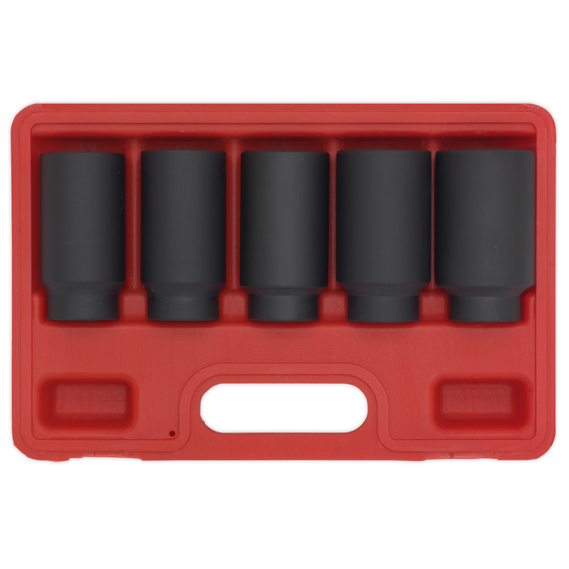 Sealey Impact Hub Nut Socket Set 1/2"Sq Drive 5 Piece