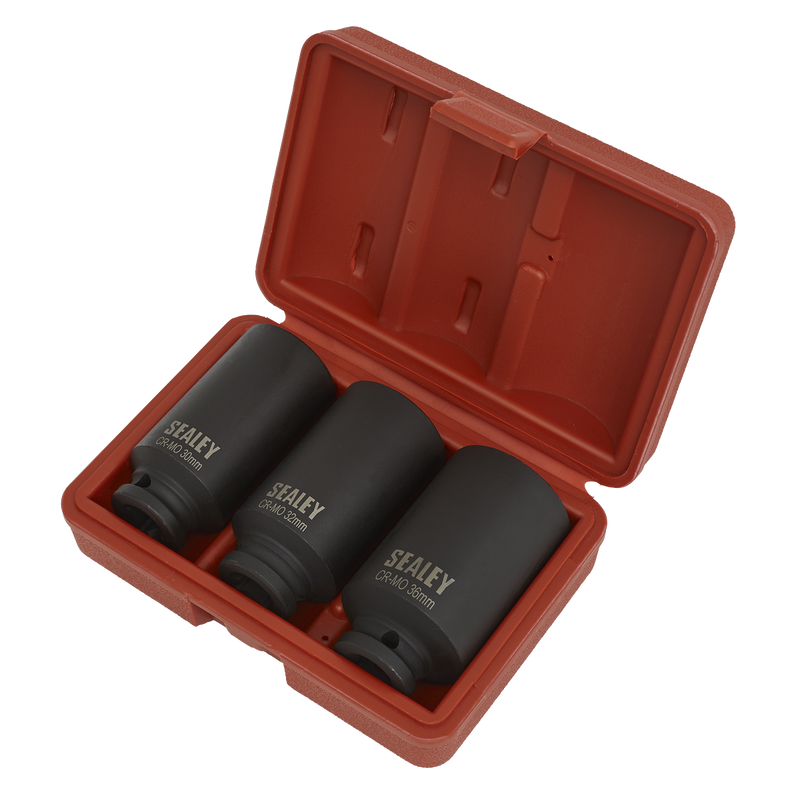 Sealey Impact Hub Nut Socket Set 1/2"Sq Drive 3 Piece
