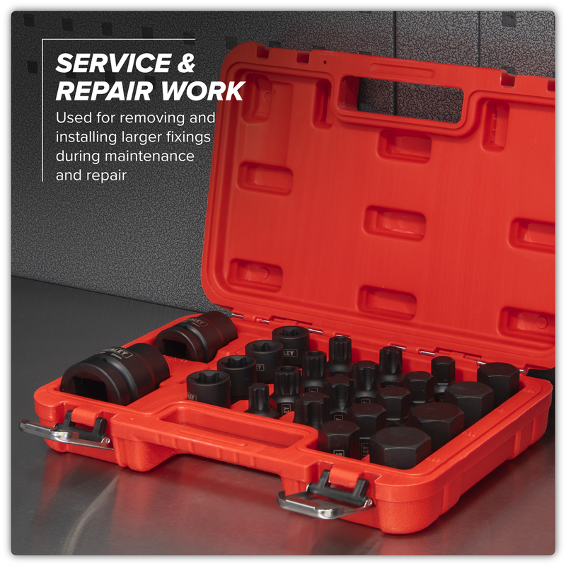 Sealey Impact Socket & Bit Set 23 Piece 3/4"Sq & 1"Sq Drive