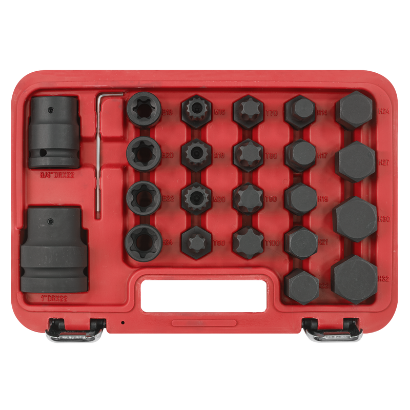 Sealey Impact Socket & Bit Set 23 Piece 3/4"Sq & 1"Sq Drive