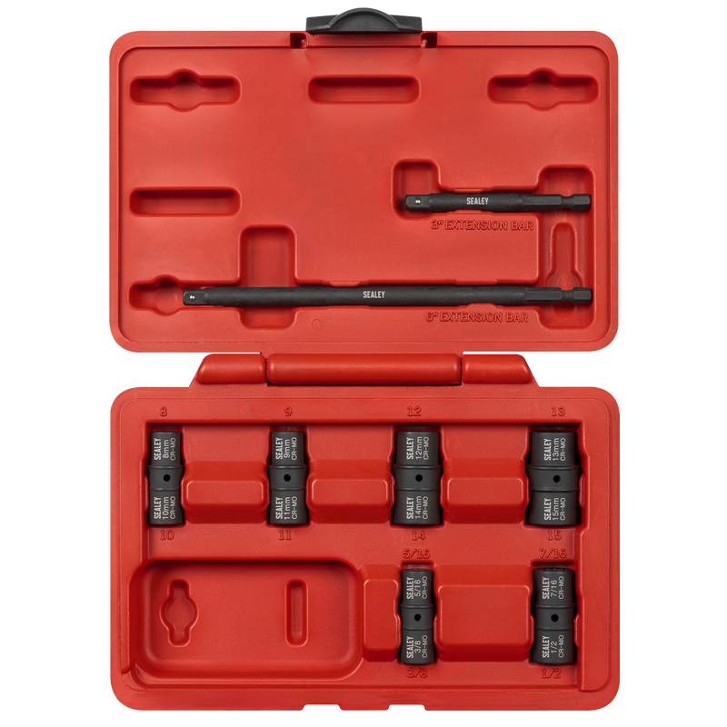 Sealey Flip Socket Set 1/4" Drive 12-Point 8 Piece
