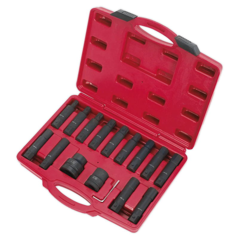 Sealey Impact Hex & TRX-Star Socket Bit Set 16 Piece 3/4" & 1" Drive