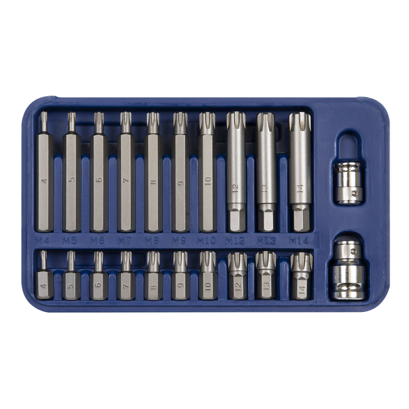 Sealey Premier Ribe Bit Set 22 Piece 3/8" & 1/2" Drive SX105