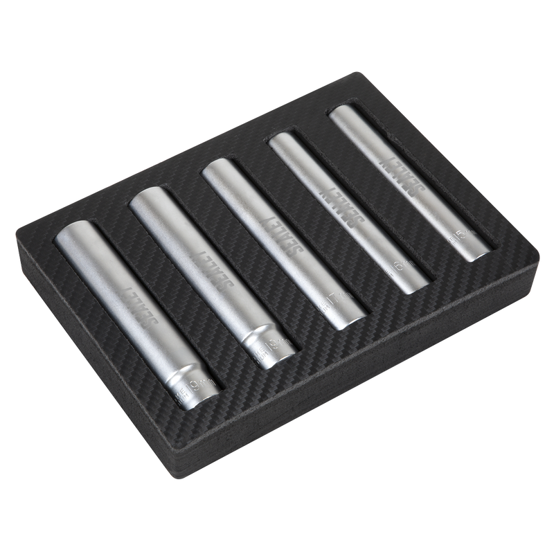 Sealey Extra-Deep Socket Set 1/2”Sq Drive 5 Piece 15-19mm