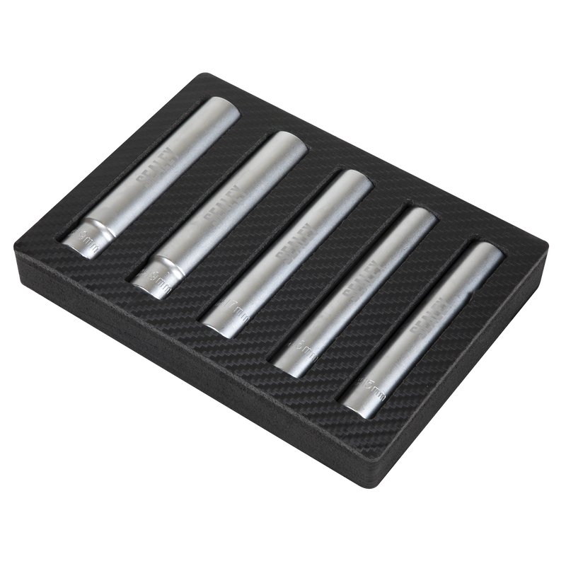 Sealey Extra-Deep Socket Set 1/2”Sq Drive 5 Piece 15-19mm
