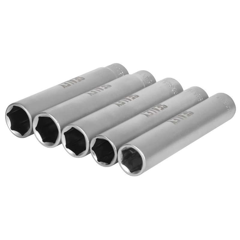 Sealey Extra-Deep Socket Set 1/2”Sq Drive 5 Piece 15-19mm