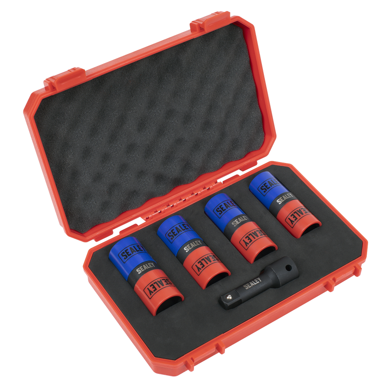 Sealey Double Ended Alloy Wheel Impact Socket Set 1/2"Sq Drive 5 Piece