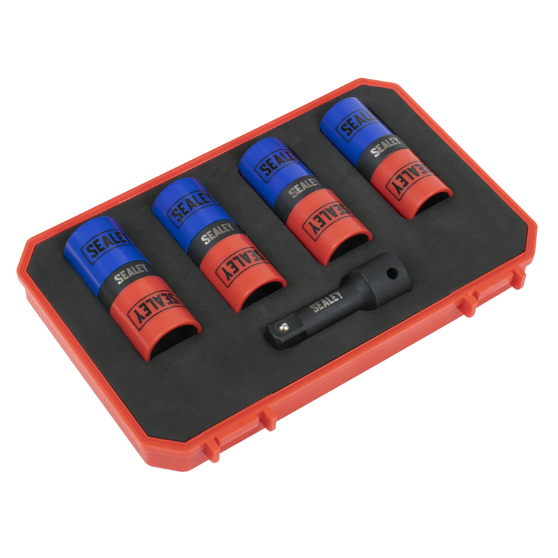 Sealey Double Ended Alloy Wheel Impact Socket Set 1/2"Sq Drive 5 Piece