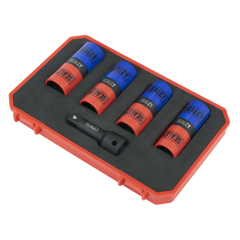 Sealey Double Ended Alloy Wheel Impact Socket Set 1/2"Sq Drive 5 Piece