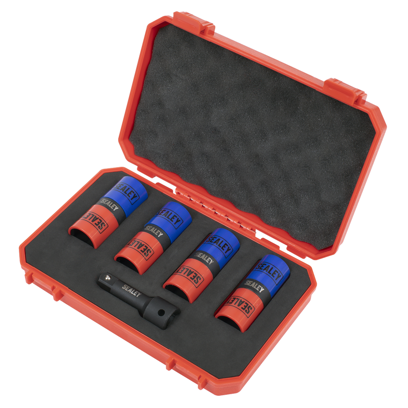 Sealey Double Ended Alloy Wheel Impact Socket Set 1/2"Sq Drive 5 Piece
