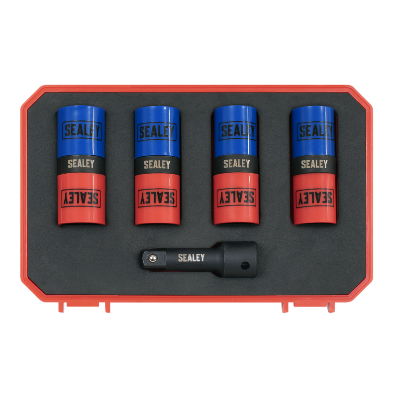 Sealey Double Ended Alloy Wheel Impact Socket Set 1/2"Sq Drive 5 Piece